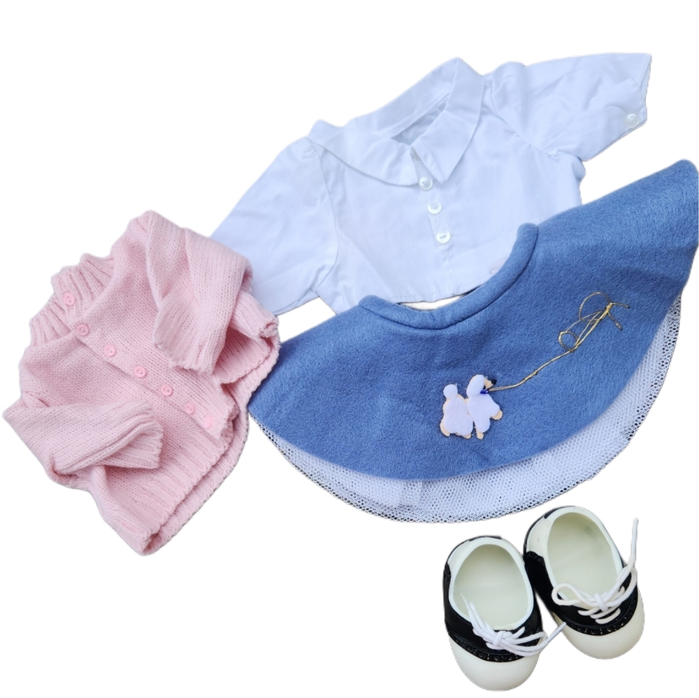 1992 Rare Tender‎ Heart Cardigan Hop Skip Poodle Skirt Set Build A Bear Idea
